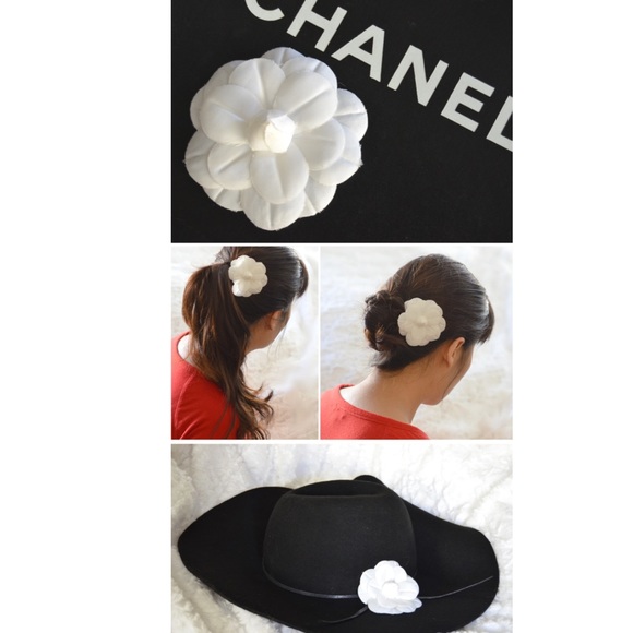 Vintage Chanel orange resin Camellia brooch - Picture 5 of 8